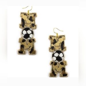 Mom #1 Fan Seed Bead Earrings